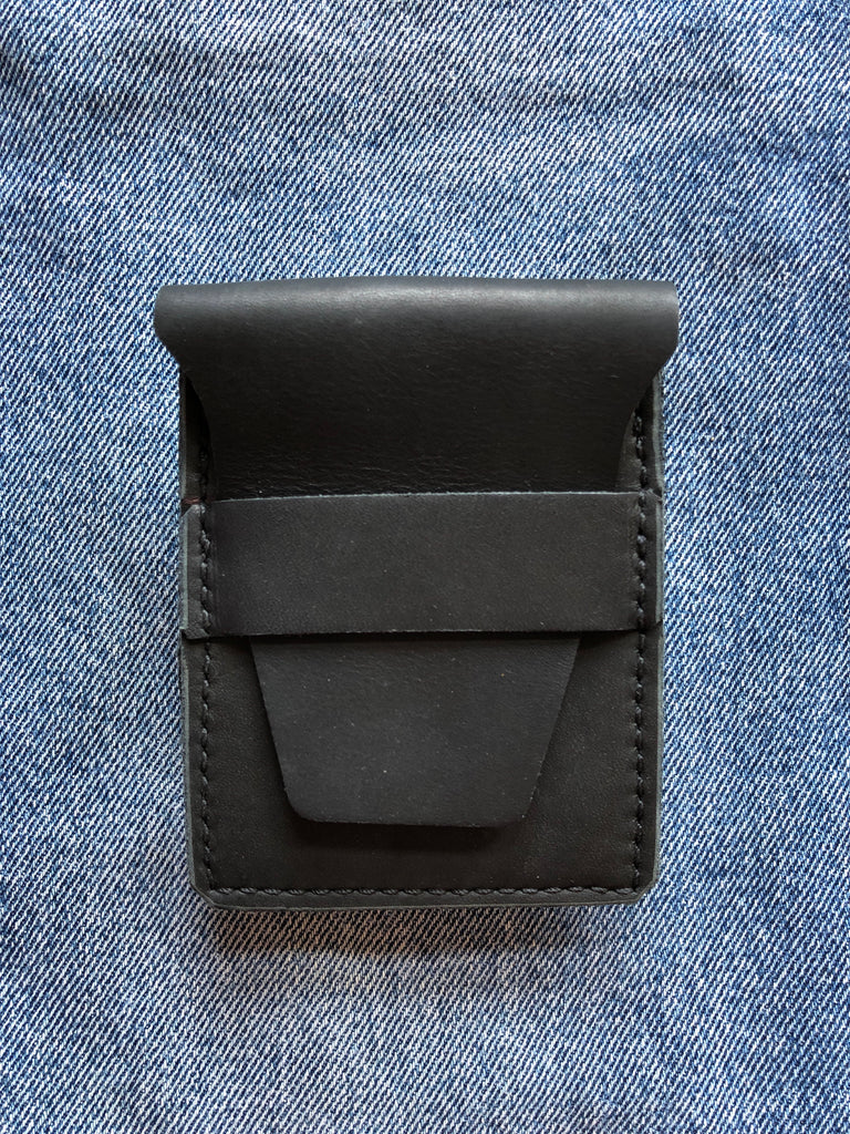 Stitched Wallet in Black Leather