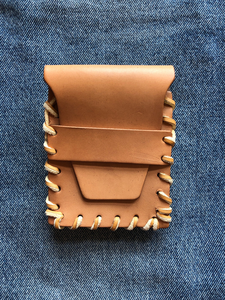 Laced Wallet in Natural Vegetable Tanned Leather